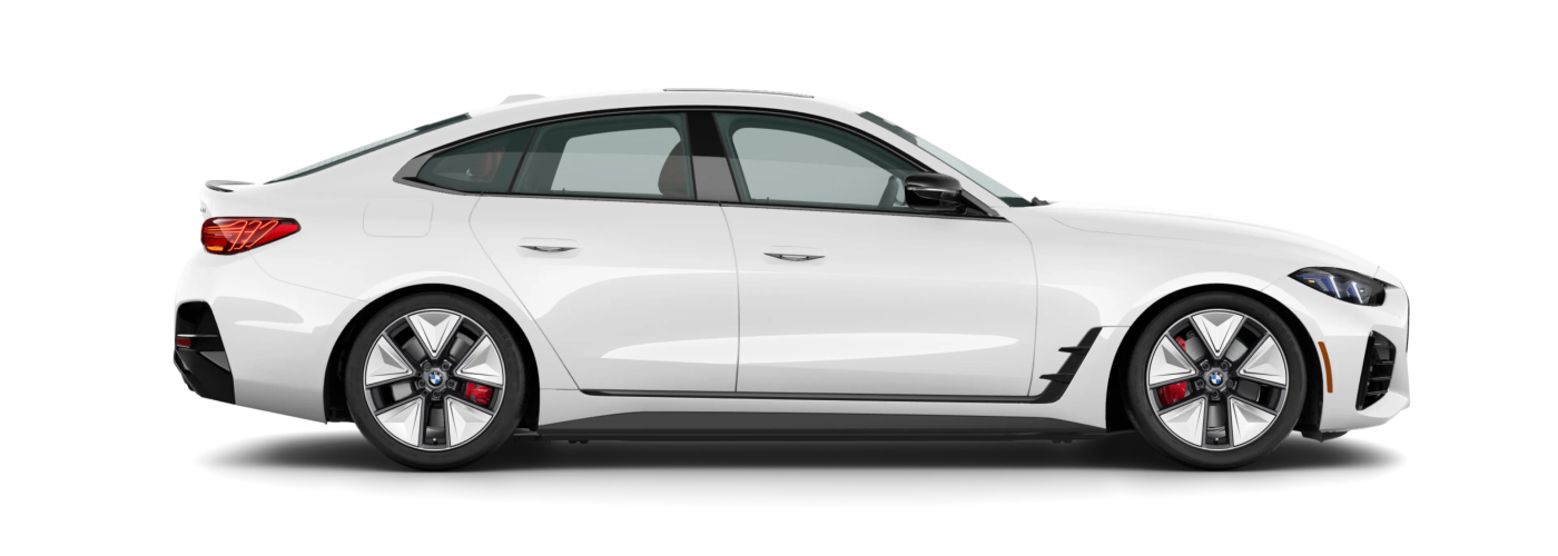 side view of white 2026 BMW i4