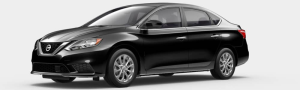 Side Profile of a Black 2019 Nissan Sentra SV
