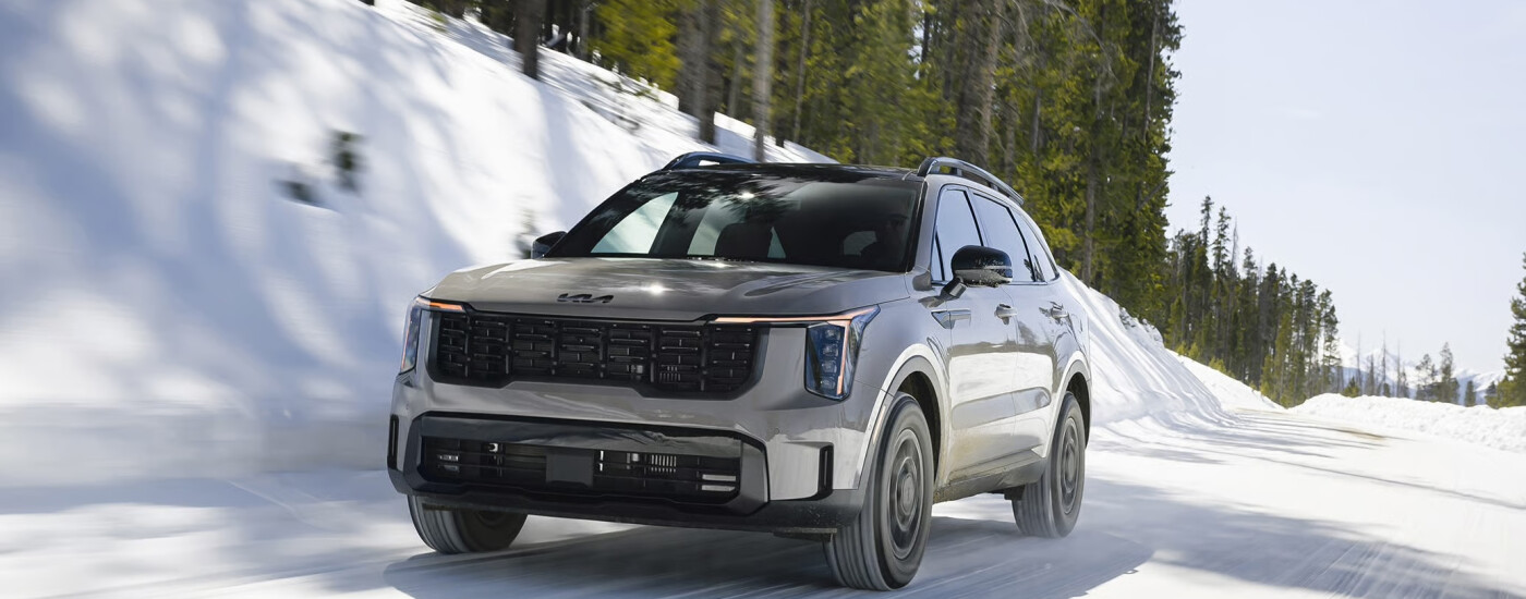 2026 Kia Sorento driving in snow