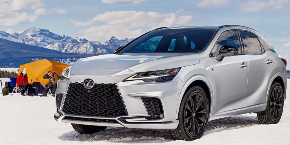 2025 Lexus RX Hybrid camping in snow