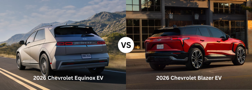 2026 Chevy Equinox EV vs Blazer EV side by side layout comparison at Executive Chevrolet in Wallingford, CT