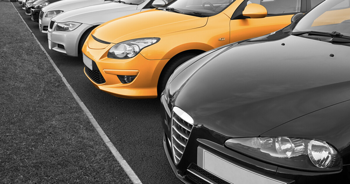 Used cars on a car lot