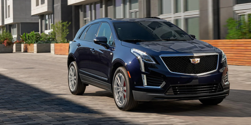 2022 Cadillac XT5 parked in a neighborhood