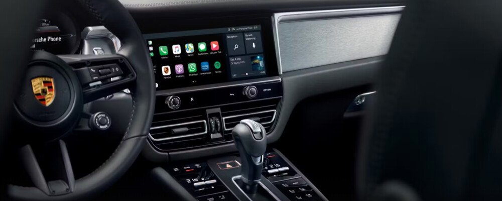 drivers window view of dashboard of 2025 Porsche Macan