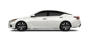 2019 Nissan Altima Platinum Trim Side Profile of a White 2019 Nissan Altima Platinum Trim