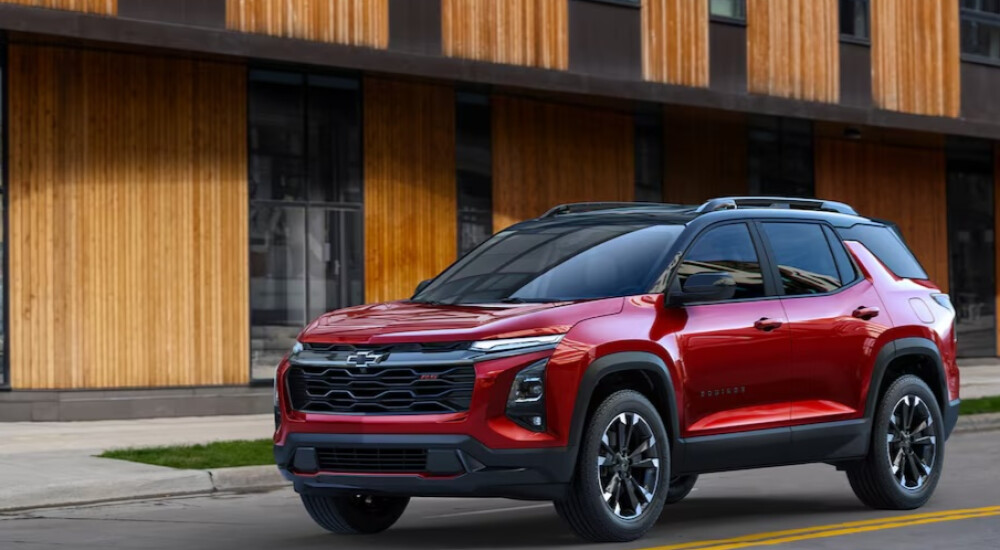 Red 2026 Chevrolet Equinox on city street