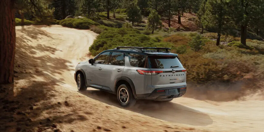 2025 Nissan Pathfinder 2025 Nissan Pathfinder driving on dirt trail