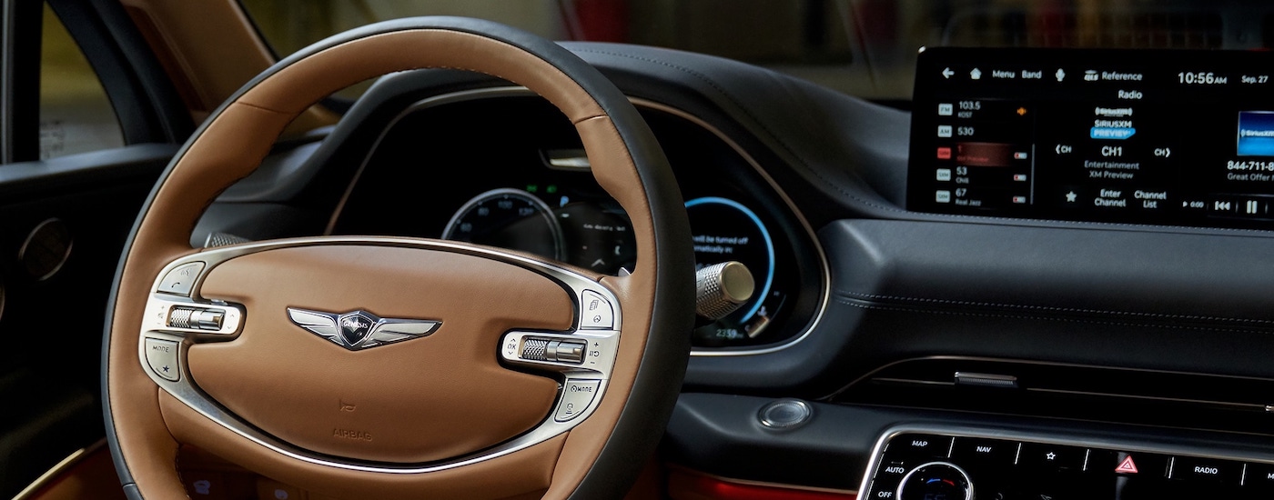 2023 Genesis GV80 steering wheel and dash