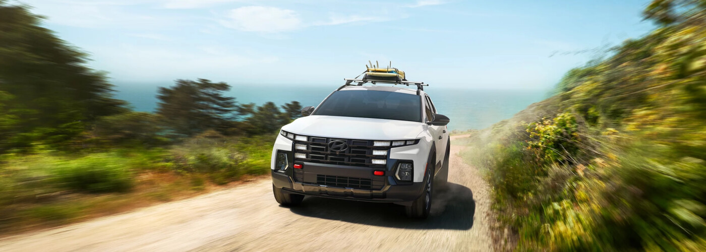 2026 Hyundai Santa Cruz driving on dirt road