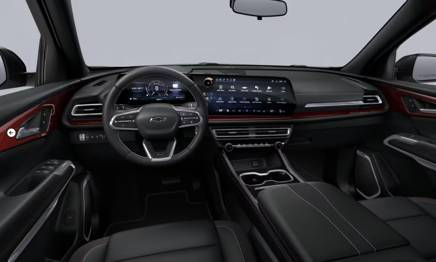 Inside image of the front seats in a 2026 Chevrolet Traverse