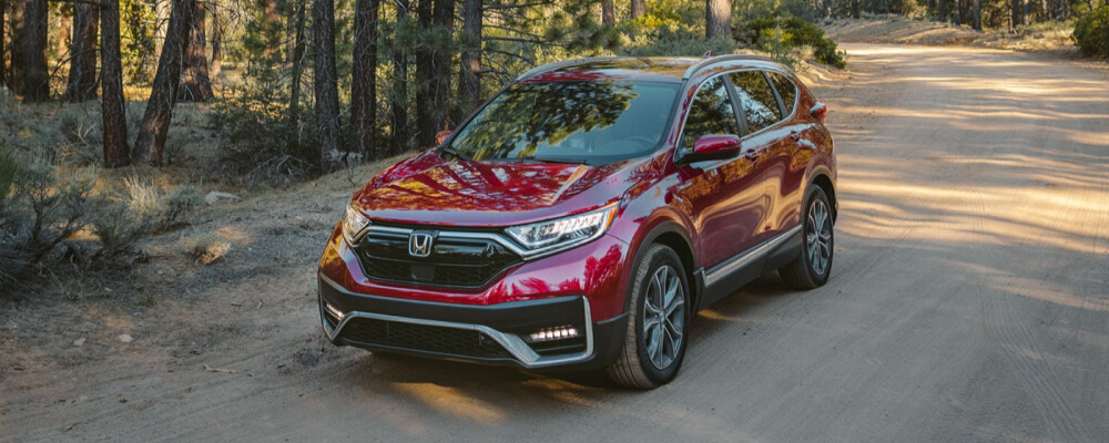 2020 Honda CR-V Hybrid Touring Parked in Woods