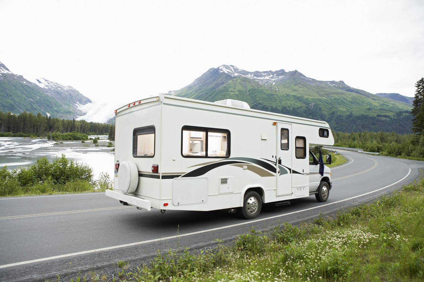 RV driving on the road