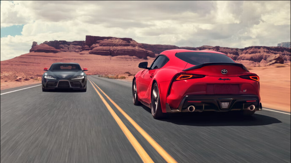 2026 Toyota GR Supra Two 2026 Toyota GR Supra on desert highway