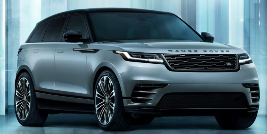 This is an angled look at the Range Rover Velar.