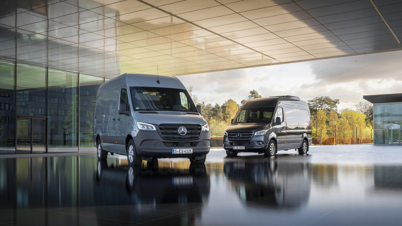 Sprinter vans in showroom