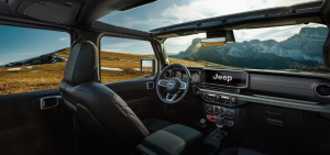 2024 Jeep Wrangler Interior in the mountains