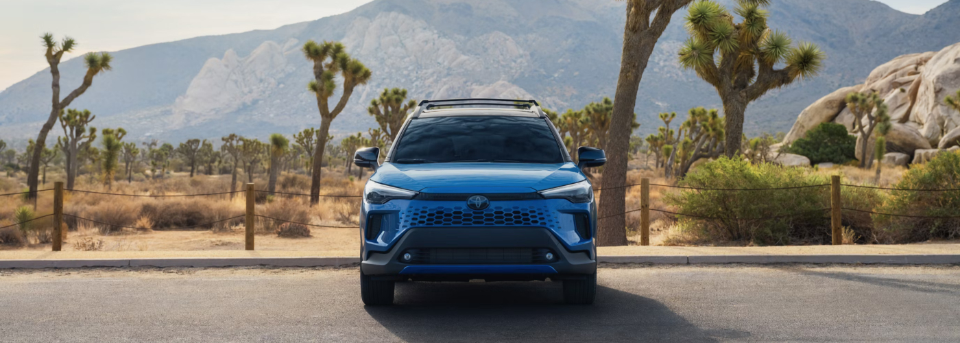 2026 Toyota Corolla Cross in the desert facing the camera