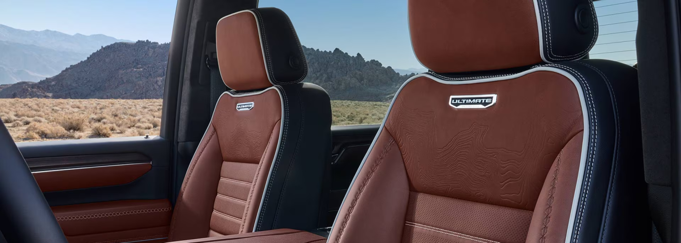 2026 GMC Sierra HD Denali Ultimate with Exclusive Alpine Umber interior and Full-Grain Leather Seating