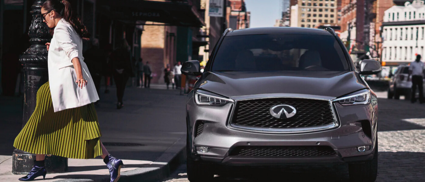 2021 INFINITI QX50 parked on a city street