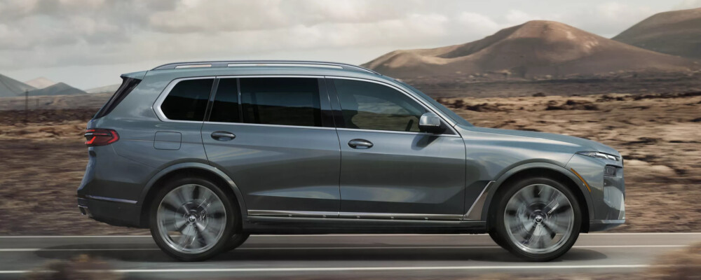 2026 BMW X7 driving through the desert