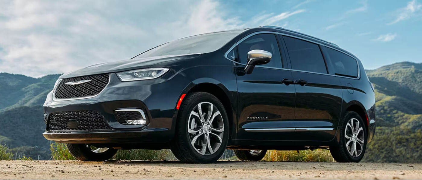 2025 Chrysler Pacifica in mountains on dirt road