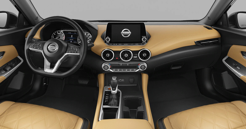 2021 Nissan Sentra leather cloth tan Piel acolchada color Tan Nissan Sentra 2021