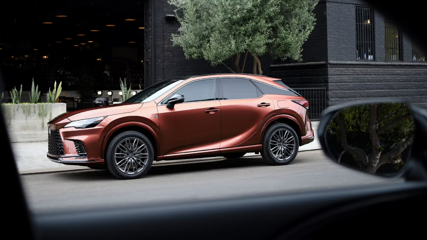 2026 Lexus RX 500h F SPORT Performance AWD shown in Copper Crest 2026 Lexus RX 500h F SPORT Performance AWD shown in Copper Crest