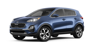 2020 Kia Sportage LX Trim Side Profile of a Blue 2020 Kia Sportage LX Trim