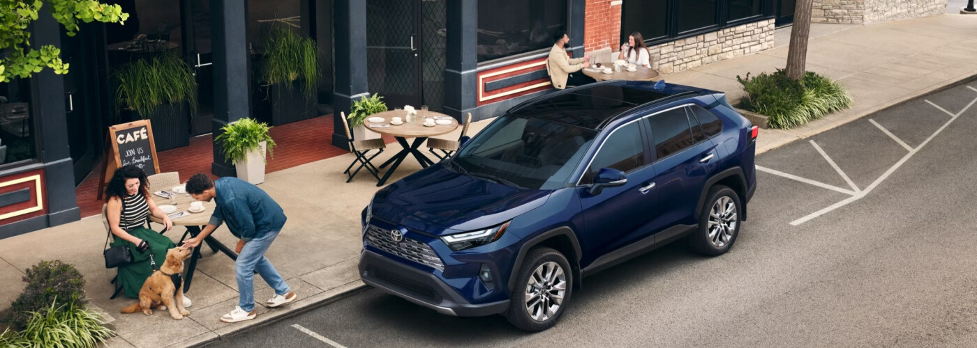 2026 Toyota RAV4 2026 Blue Toyota RAV4 parked on city block