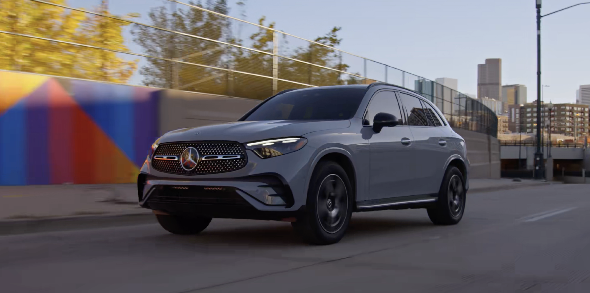 2026 Mercedes-Benz GLC SUV exterior gray driving