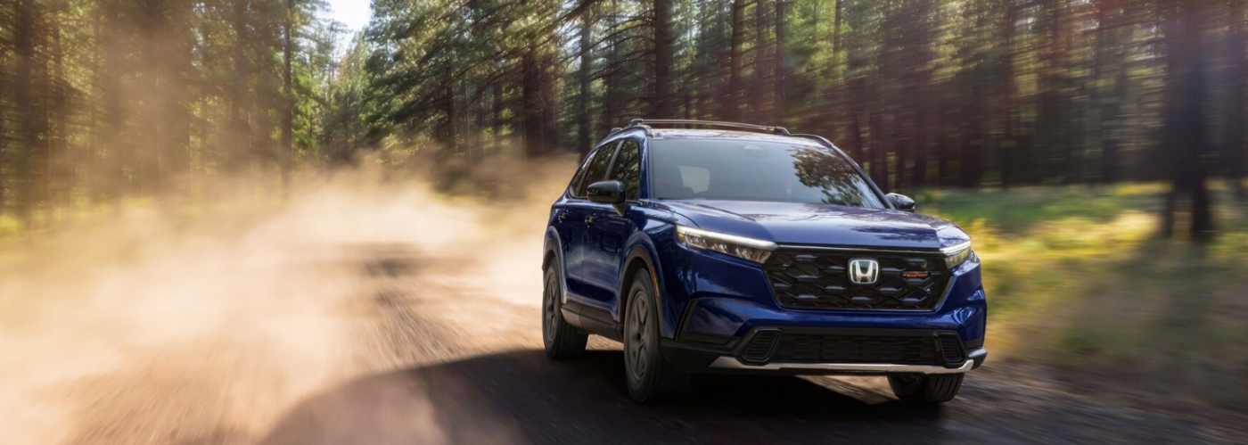 2026 Honda CR-V TrailSport Hybrid in Canyon River Blue Metallic with Genuine Honda Accessories
