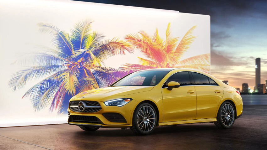 Yellow 2023 Mercedes Benz CLA Coupe