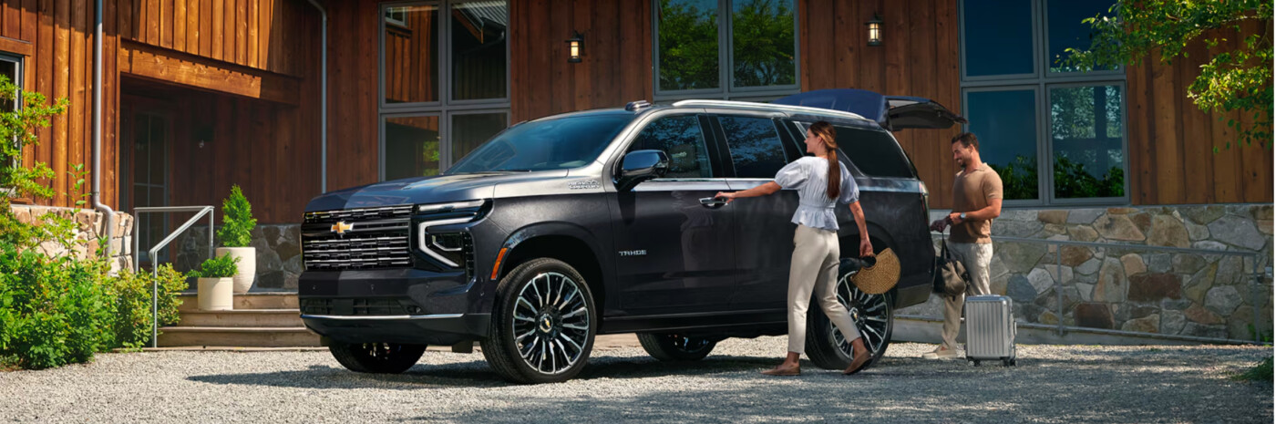 2026 Chevy Tahoe in front of lodge