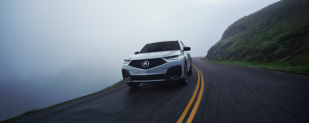 2025 Acura MDX Driving through Fog 2025 Acura MDX Driving through Fog