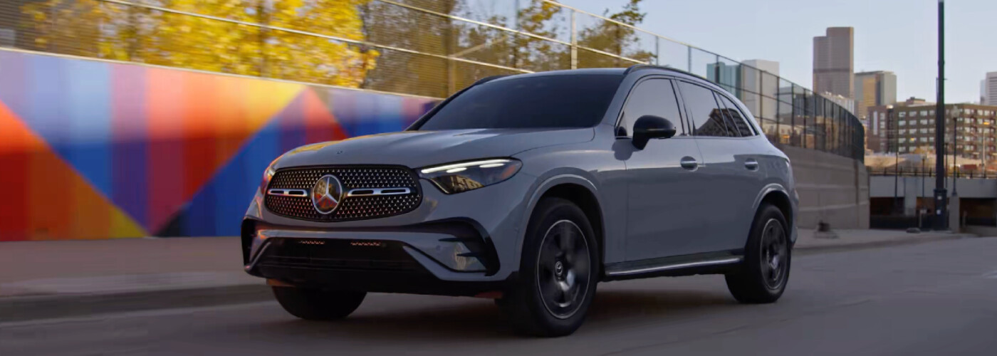 2026 Mercedes-Benz GLC SUV exterior gray driving on road