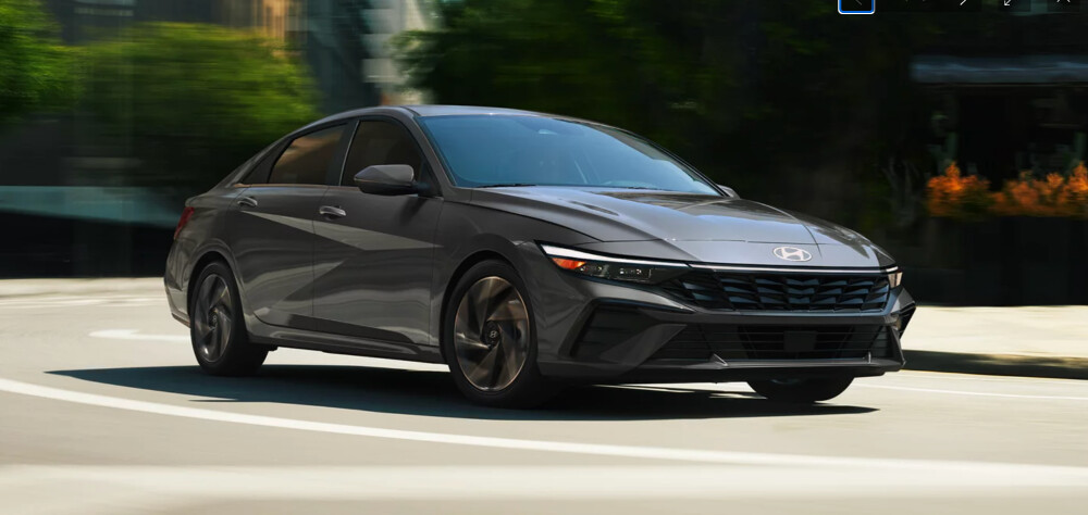 2025 Hyundai Elantra Hybrid Driving gray 2025 Hyundai Elantra Hybrid