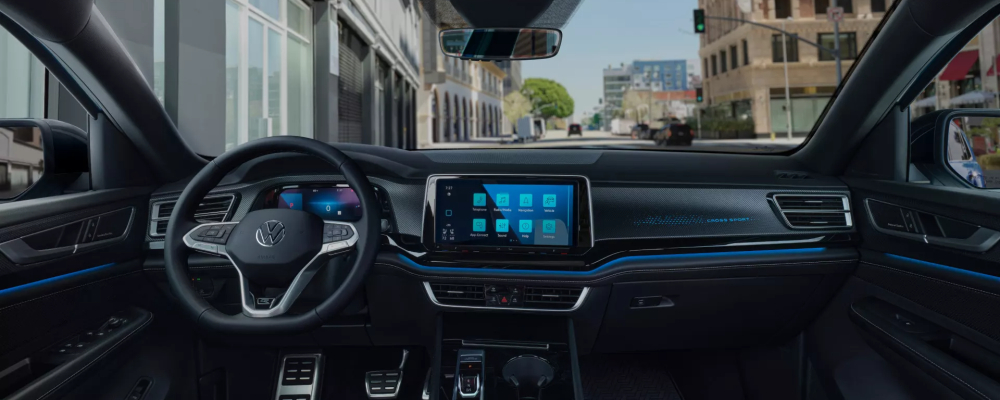 2026 Volkswagen Atlas Cross Sport SEL Premium R-Line with Blue Underlay Premium Appearance Leather Seating Surfaces