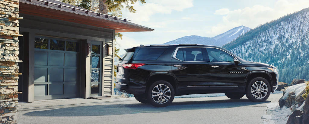 2021 Chevy Traverse parked outside of a home
