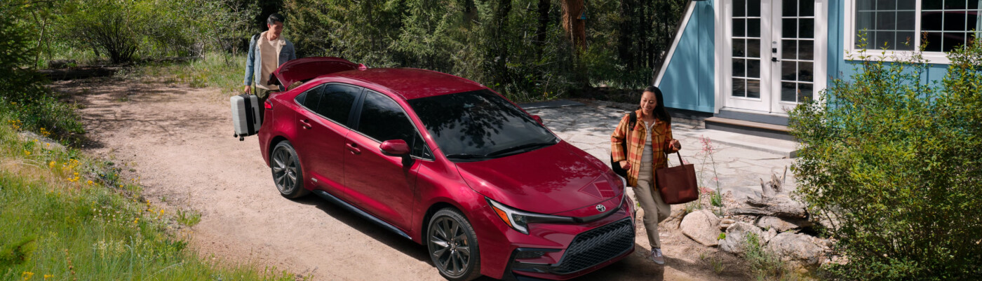 2026 Toyota Corolla in front of cabin