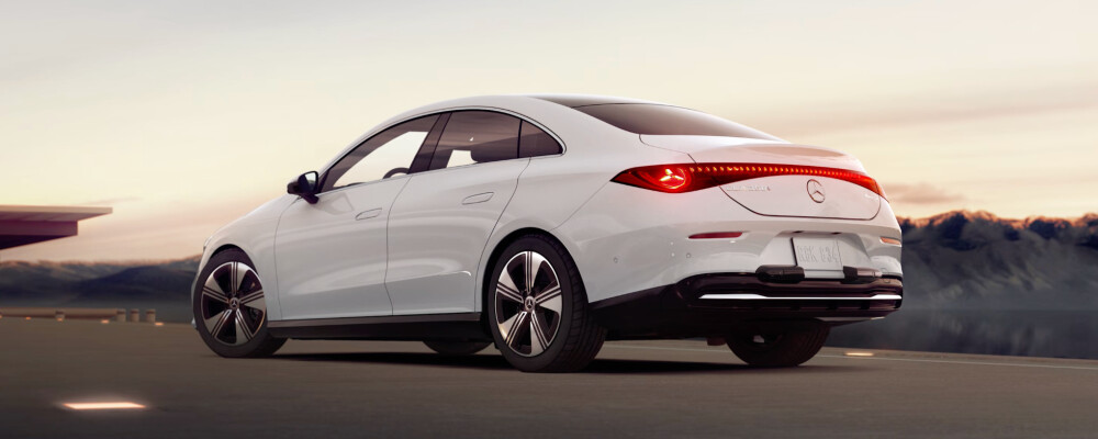 white 2026 Mercedes-Benz CLA parked showing rear view