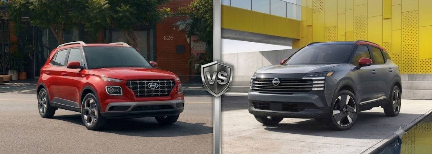 Red 2026 Hyundai Venue vs Grey 2026 Nissan Kicks