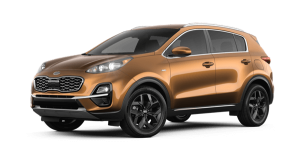 Side Profile of a Gold 2020 Kia Sportage S Trim