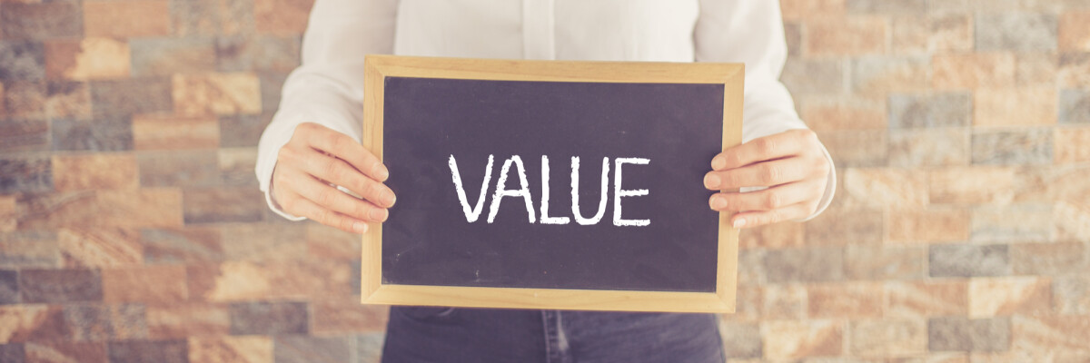 Value value on a chalk board