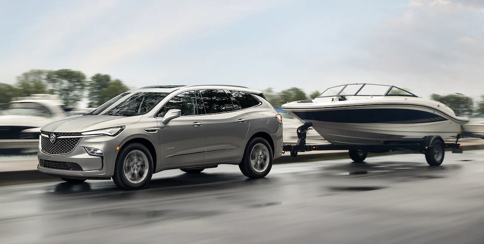 2022 Buick pulling a boat.