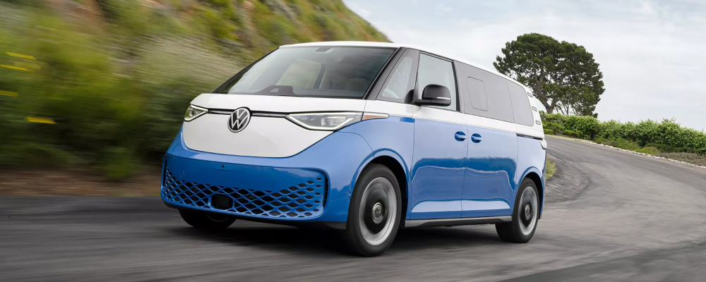 2025 Volkswagen ID. Buzz in Cabana Blue Metallic and Candy White Color