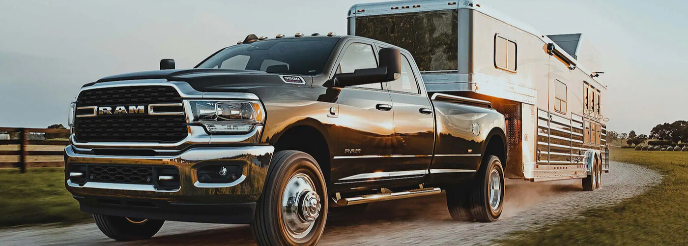 2022 RAM 3500 towing a trailer