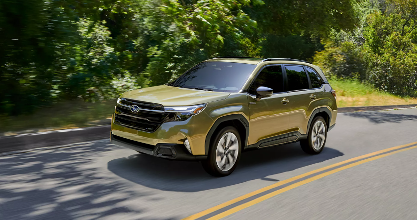2026 Subaru Forester Touring Hybrid in Autumn Green Metallic Color