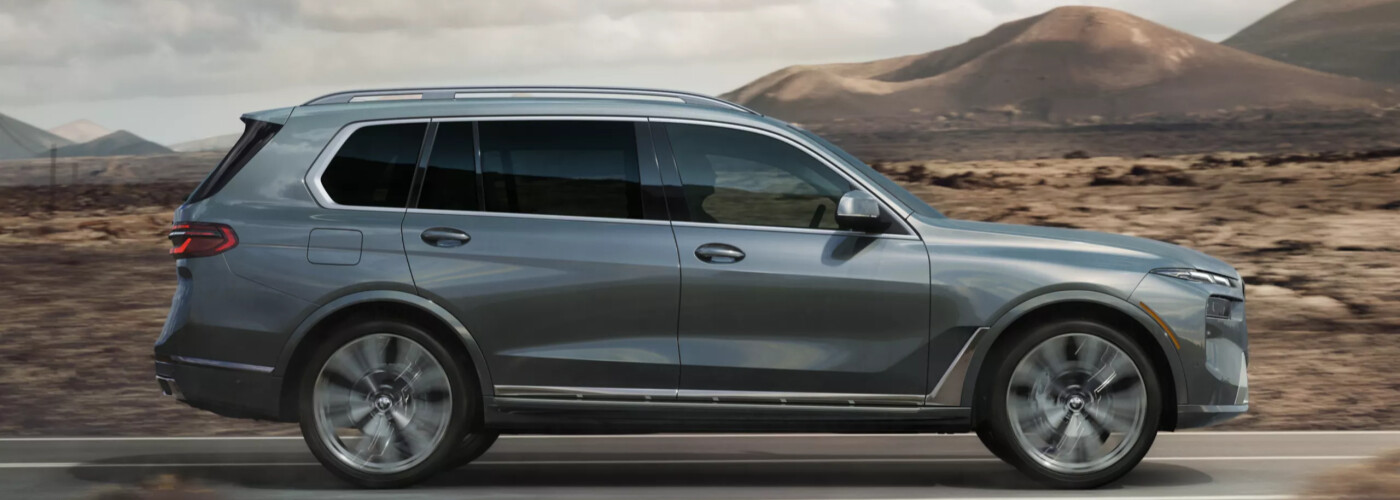 2026 BMW X7 driving through the desert