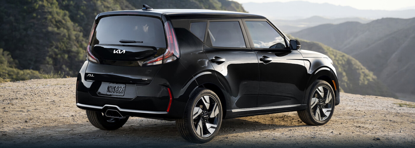 Black 2025 Kia Soul GT-Line on mountaintop