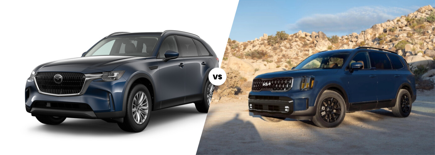 2024 Mazda CX-90 vs 2024 Kia Telluride 2024 Mazda CX-90 and Kia Telluride side by side